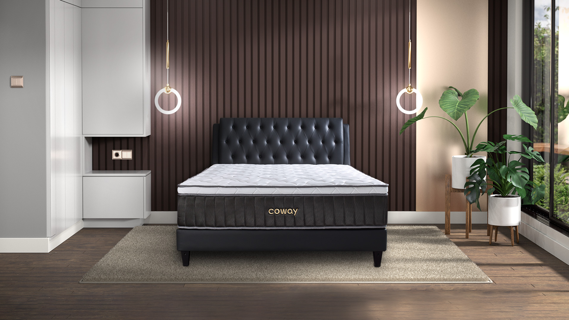 coway-malaysia-prime2-series-premium-mattress-with-dark-grey-frame